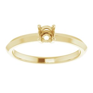 10K Yellow Gold 4.1 mm Round Ring Mounting – image 6