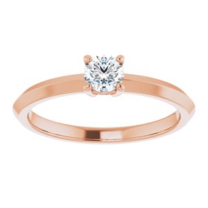 14K Rose Gold 4.1 mm Round Ring Mounting – image 5
