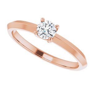 14K Rose Gold 4.1 mm Round Ring Mounting – image 8
