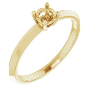 18K Yellow Gold 4.4 mm Round Ring Mounting – image 2