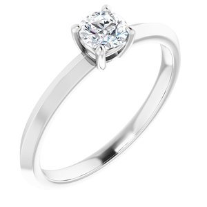 10K White Gold 4.4 mm Round Ring Mounting