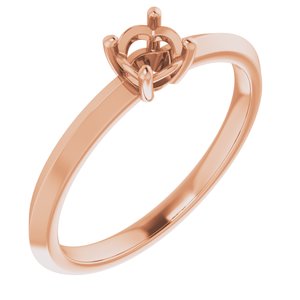 14K Rose Gold 4.4 mm Round Ring Mounting – image 2