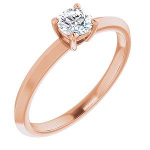 10K Rose Gold 4.4 mm Round Ring Mounting