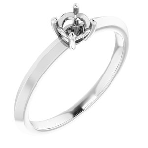 Sterling Silver 4.4 mm Round Ring Mounting – image 2