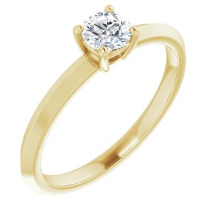18K Yellow Gold 4.4 mm Round Ring Mounting