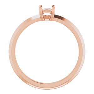 14K Rose Gold 4.4 mm Round Ring Mounting – image 4