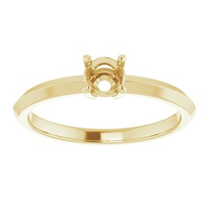 14K Yellow Gold 4.4 mm Round Ring Mounting – image 6