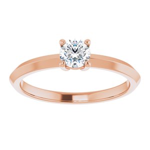 14K Rose Gold 4.4 mm Round Ring Mounting – image 5