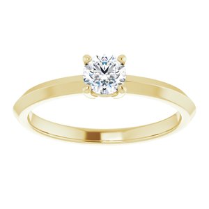 18K Yellow Gold 4.4 mm Round Ring Mounting – image 5