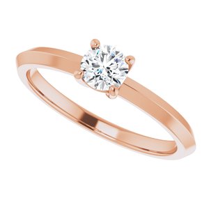 10K Rose Gold 4.4 mm Round Ring Mounting – image 8