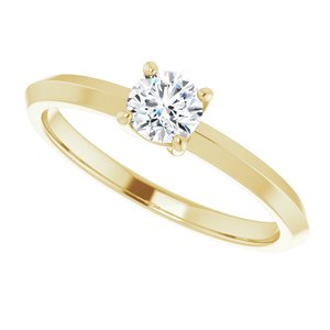 18K Yellow Gold 4.4 mm Round Ring Mounting – image 8