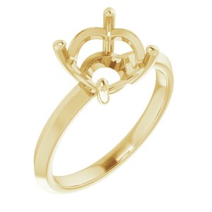 10K Yellow Gold 8.8 mm Round Ring Mounting – image 2