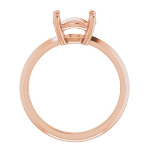 18K Rose Gold 8.8 mm Round Ring Mounting – image 4
