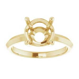 18K Yellow Gold 8.8 mm Round Ring Mounting – image 6