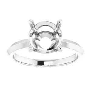 18K White Gold 8.8 mm Round Ring Mounting – image 6