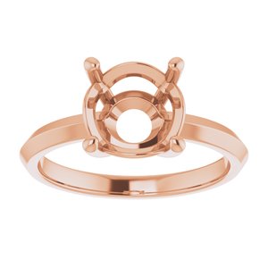 14K Rose Gold 8.8 mm Round Ring Mounting – image 6