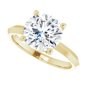 18K Yellow Gold 8.8 mm Round Ring Mounting – image 8