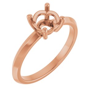 10K Rose Gold 6.5 mm Round Ring Mounting – image 2