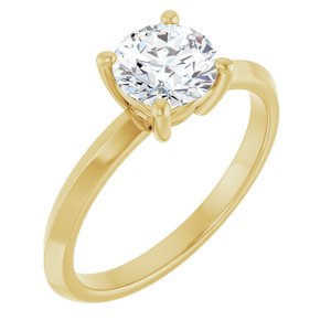 10K Yellow Gold 6.5 mm Round Ring Mounting
