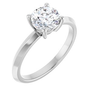 18K White Gold 6.5 mm Round Ring Mounting