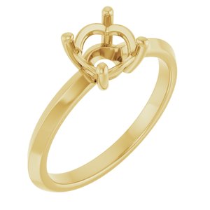 10K Yellow Gold 6.5 mm Round Ring Mounting – image 2