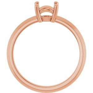 14K Rose Gold 6.5 mm Round Ring Mounting – image 4