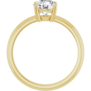 14K Yellow Gold 6.5 mm Round Ring Mounting – image 3