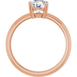 14K Rose Gold 6.5 mm Round Ring Mounting – image 3