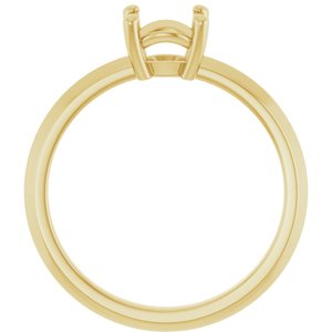 14K Yellow Gold 6.5 mm Round Ring Mounting – image 4