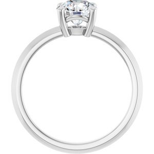 18K White Gold 6.5 mm Round Ring Mounting – image 3