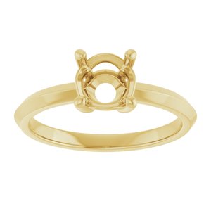 18K Yellow Gold 6.5 mm Round Ring Mounting – image 6