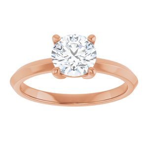 14K Rose Gold 6.5 mm Round Ring Mounting – image 5