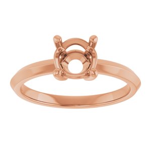 14K Rose Gold 6.5 mm Round Ring Mounting – image 6