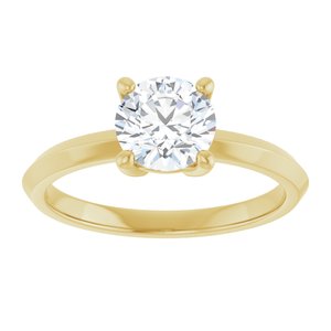 14K Yellow Gold 6.5 mm Round Ring Mounting – image 5