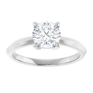 14K White Gold 6.5 mm Round Ring Mounting – image 5