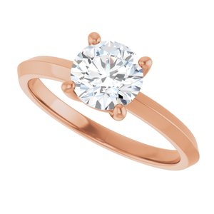 10K Rose Gold 6.5 mm Round Ring Mounting – image 8
