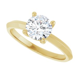 18K Yellow Gold 6.5 mm Round Ring Mounting – image 8