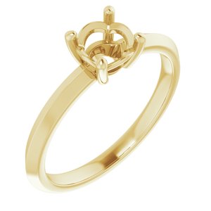 10K Yellow Gold 5.8 mm Round Ring Mounting – image 2