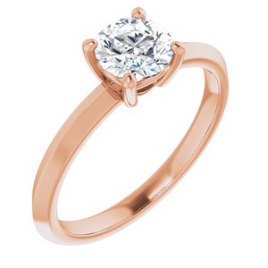 18K Rose Gold 5.8 mm Round Ring Mounting