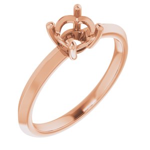 18K Rose Gold 5.8 mm Round Ring Mounting – image 2