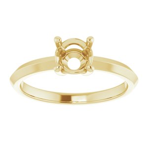 14K Yellow Gold 5.8 mm Round Ring Mounting – image 6