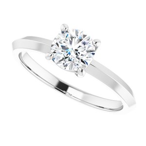 18K White Gold 5.8 mm Round Ring Mounting – image 8
