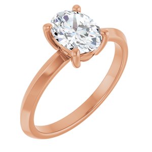 14K Rose Gold 8x6 mm Oval Ring Mounting