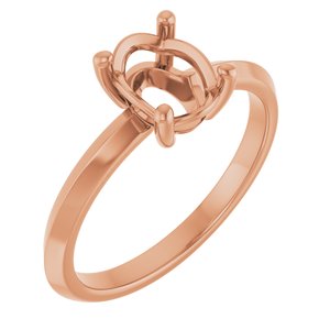 18K Rose Gold 8x6 mm Oval Ring Mounting – image 2