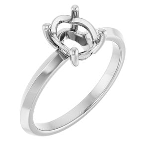 Sterling Silver 8x6 mm Oval Ring Mounting – image 2