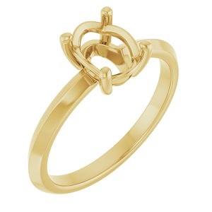 10K Yellow Gold 8x6 mm Oval Ring Mounting – image 2