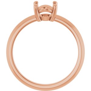 10K Rose Gold 8x6 mm Oval Ring Mounting – image 4