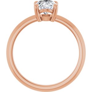 18K Rose Gold 8x6 mm Oval Ring Mounting – image 3