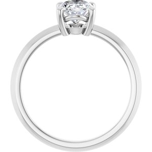 14K White Gold 8x6 mm Oval Ring Mounting – image 3