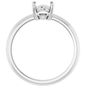 14K White Gold 8x6 mm Oval Ring Mounting – image 4